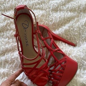 Red Strappy Women's Sandals